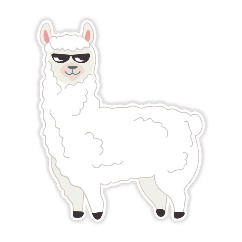 Llama Full Color Vinyl Decal - Custom Size