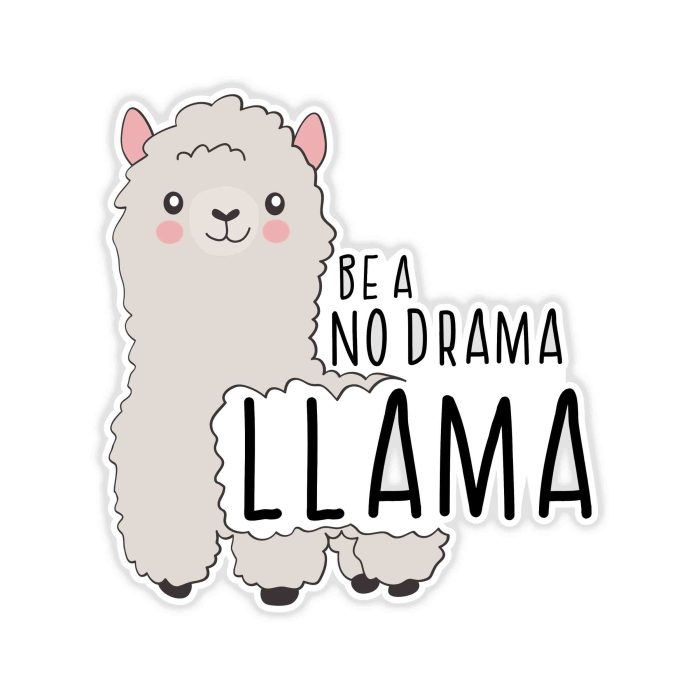 Llama Full Color Vinyl Decal - Custom Size