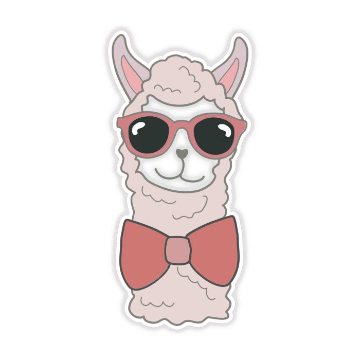 Llama Full Color Vinyl Decal - Custom Size