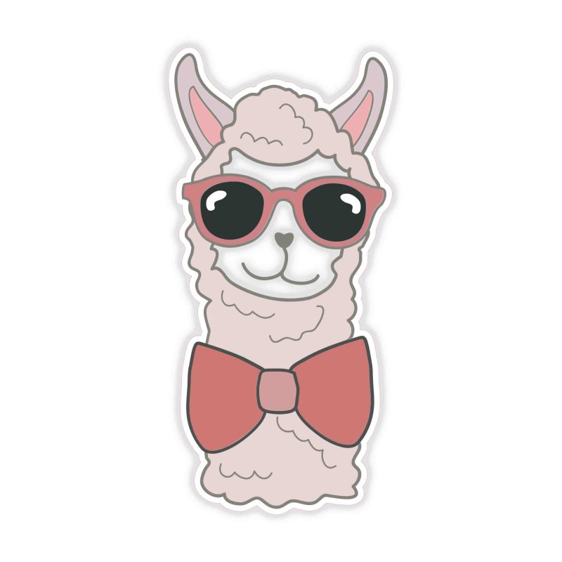 Llama Full Color Vinyl Decal - Custom Size