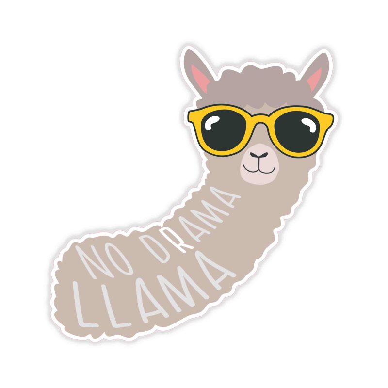 Llama Full Color Vinyl Decal - Custom Size