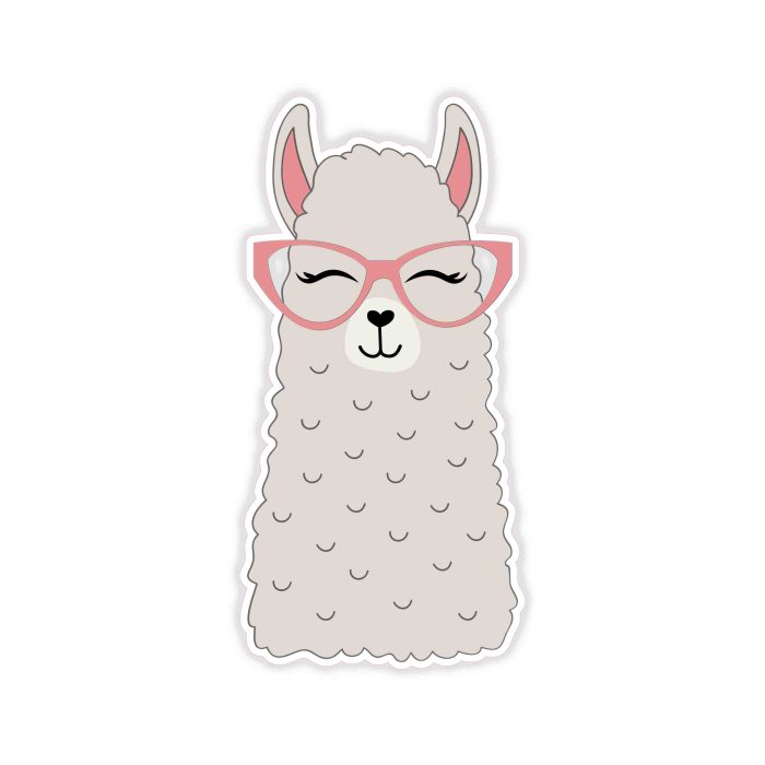 Llama Full Color Vinyl Decal - Custom Size