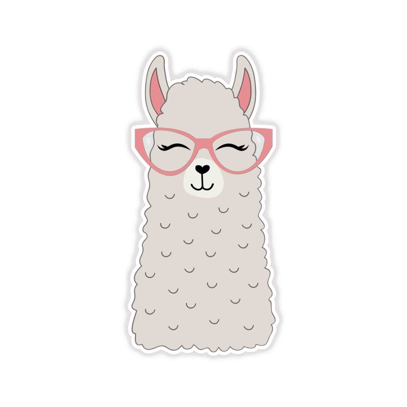 Llama Full Color Vinyl Decal - Custom Size
