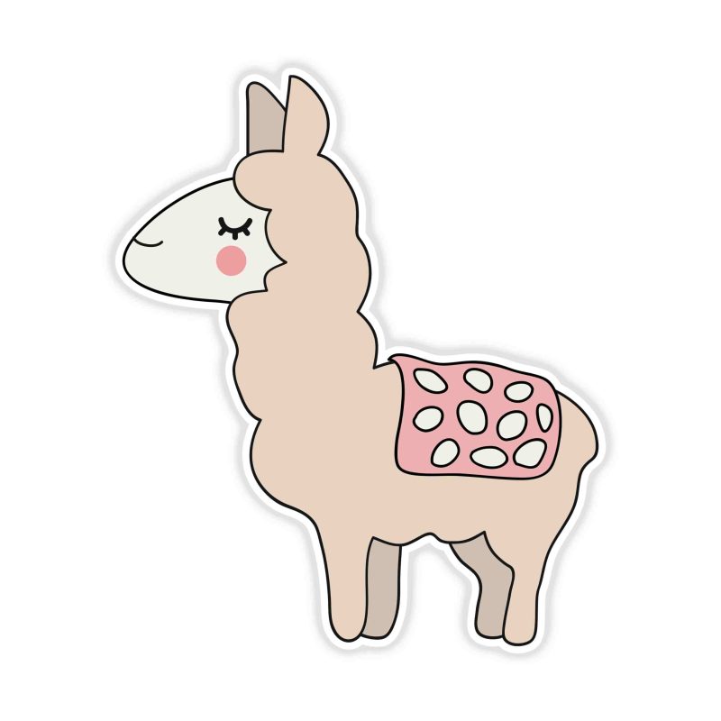 Llama Full Color Vinyl Decal - Custom Size