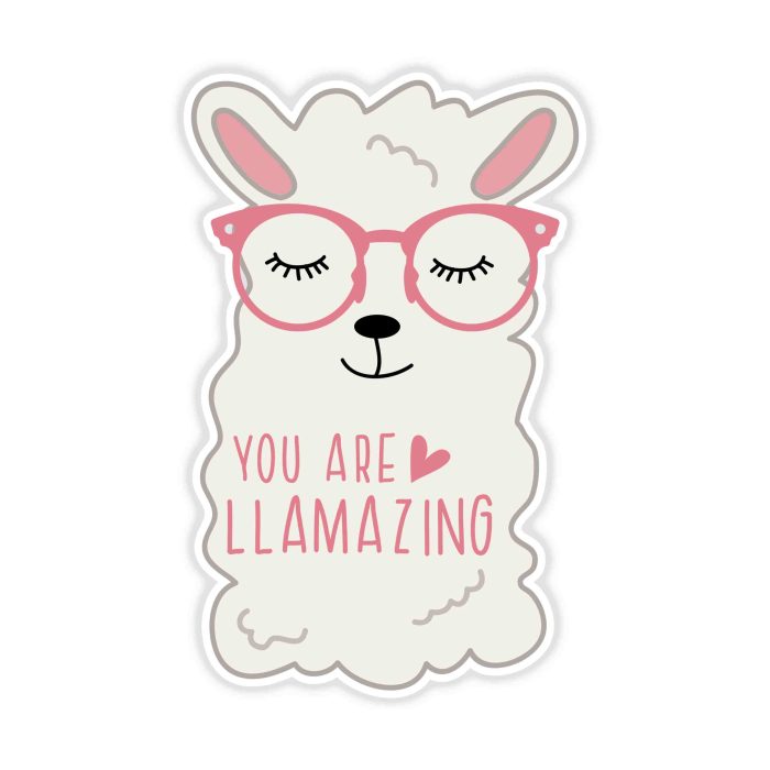 Llama Full Color Vinyl Decal - Custom Size
