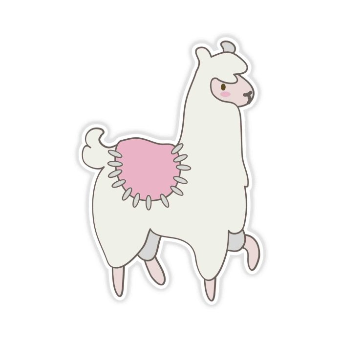 Llama Full Color Vinyl Decal - Custom Size