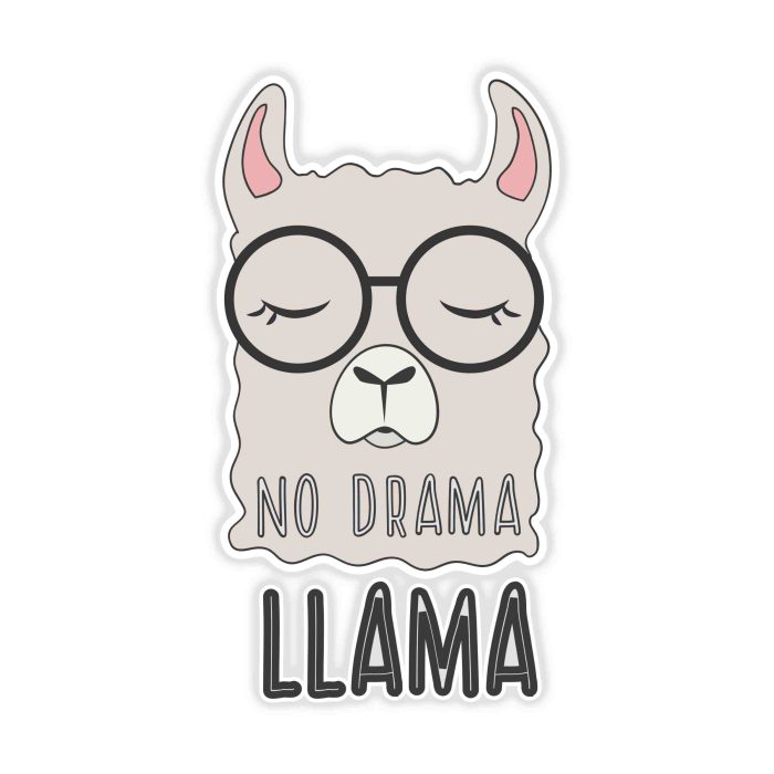Llama Full Color Vinyl Decal - Custom Size
