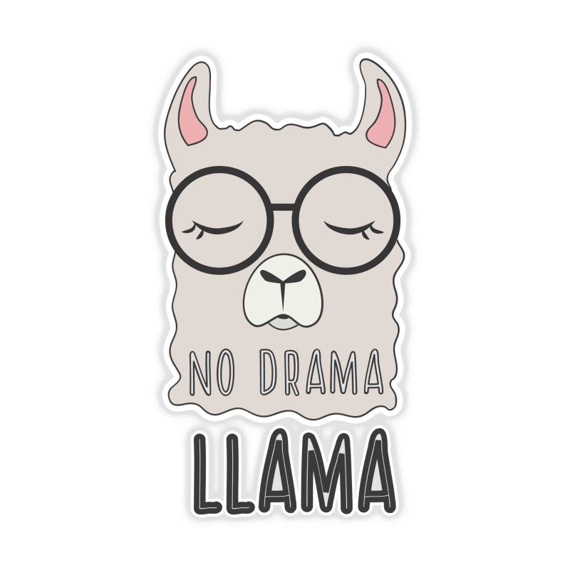 Llama Full Color Vinyl Decal - Custom Size
