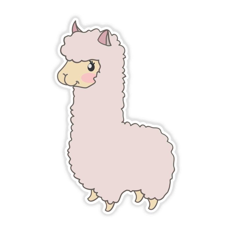 Llama Full Color Vinyl Decal - Custom Size