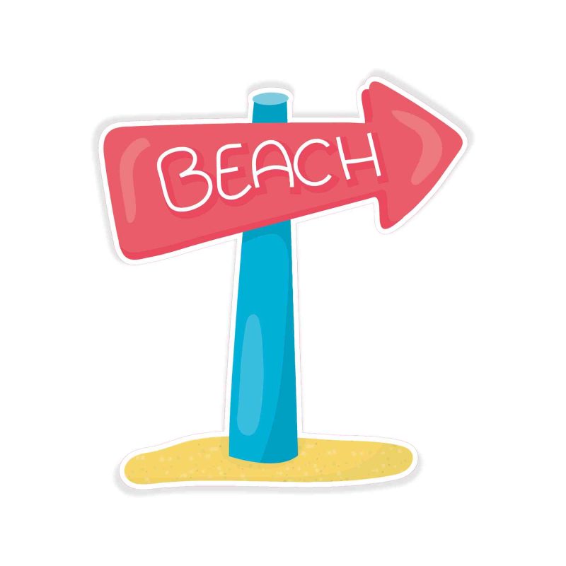 Beach Sign - Full Color Vinyl Decal