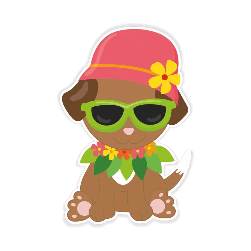Dog With Hat - Full Color Vinyl Decal