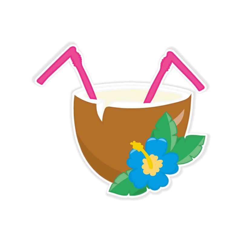 Coconut Full Color Vinyl Decal - Custom Size