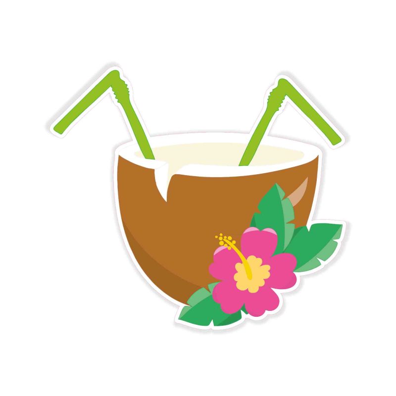 Coconut Full Color Vinyl Decal - Custom Size