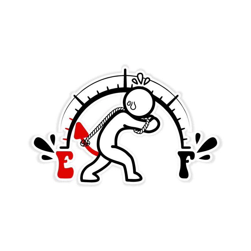 Empty Gas - Full Color Vinyl Decal - Custom Size