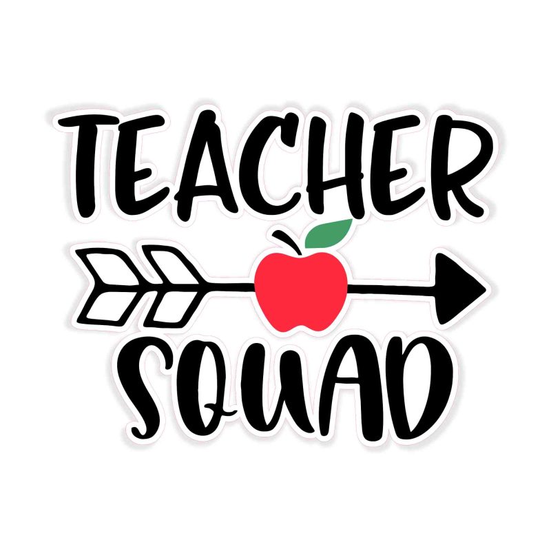 Teacher Squad - Full Color Vinyl Decal - Custom Size