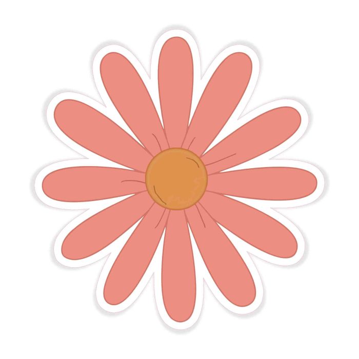 Flower Full Color Vinyl Decal - Custom Size