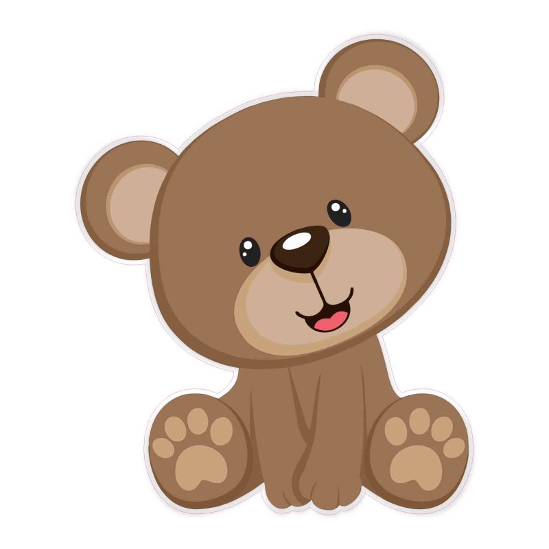 Cute Teddy Bear Full Color Vinyl Decal - Custom Size