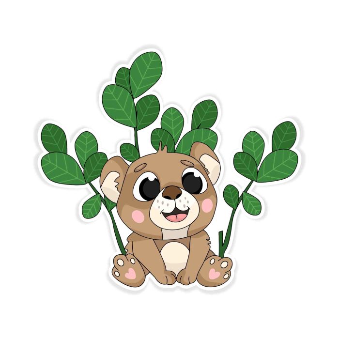 Baby Bear Full Color Vinyl Decal - Custom Size