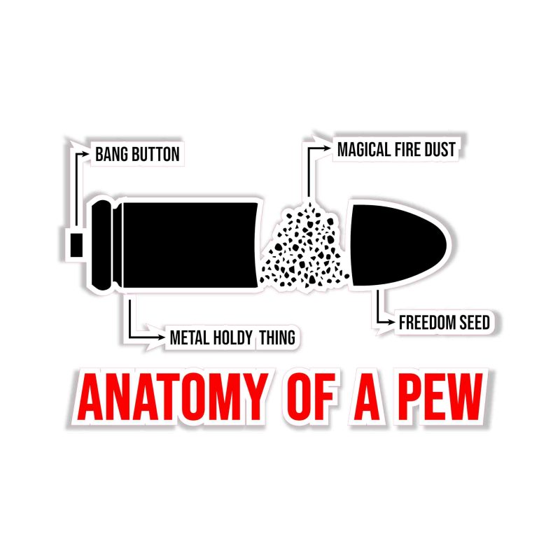 Anatomy of a Pew - Full Color Vinyl Decal - custom size