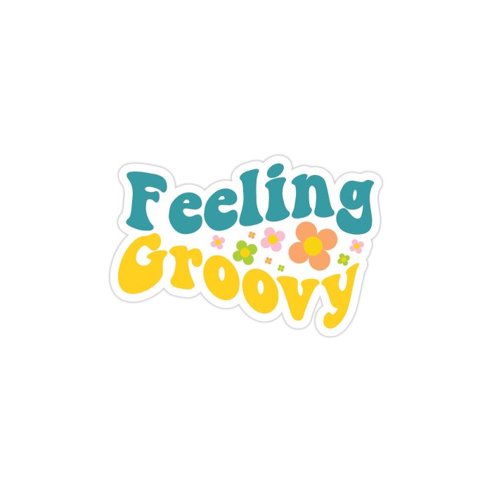 Feeling Groovy Full Color Vinyl Decal - Custom Size