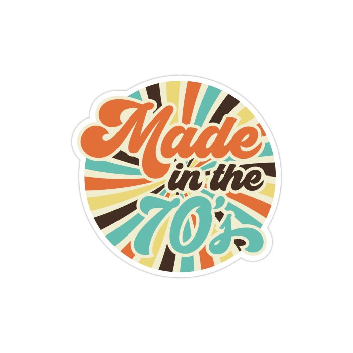 Made in the 70s Full Color Vinyl Decal - Custom Size