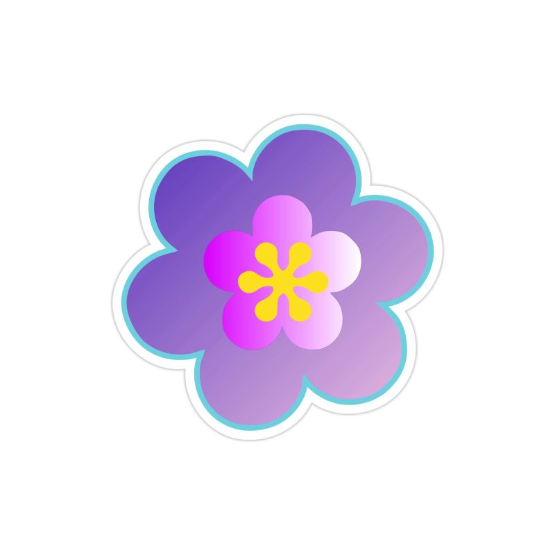 Flower Full Color Vinyl Decal - Custom Size