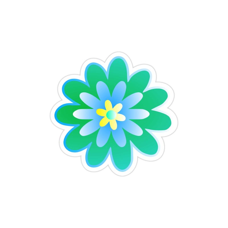 Flower Full Color Vinyl Decal - Custom Size