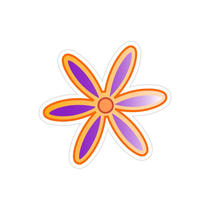 Flower Full Color Vinyl Decal - Custom Size