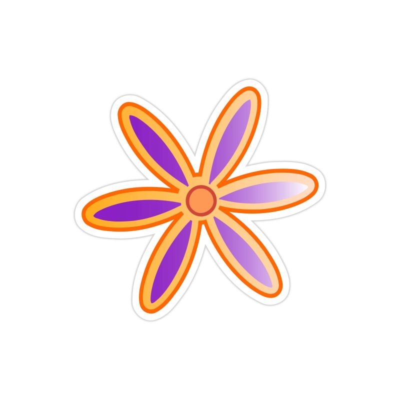 Flower Full Color Vinyl Decal - Custom Size