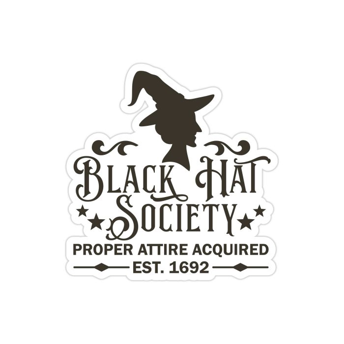 Black Hat Society Full Color Vinyl Decal - Custom Size