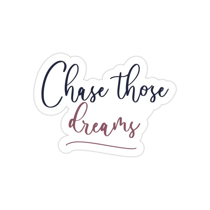 Chase Those Dreams Full Color Vinyl Decal - Custom Size