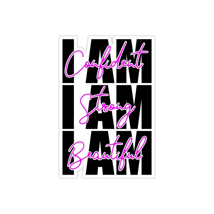I Am Confident Full Color Vinyl Decal - Custom Size