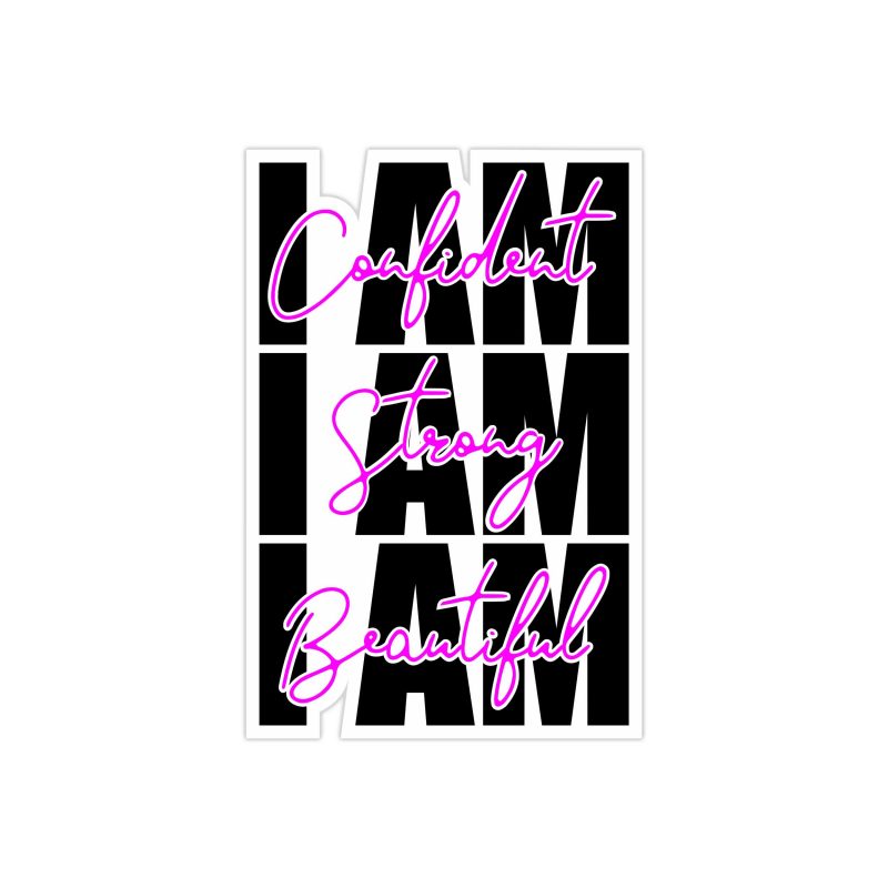 I Am Confident Full Color Vinyl Decal - Custom Size