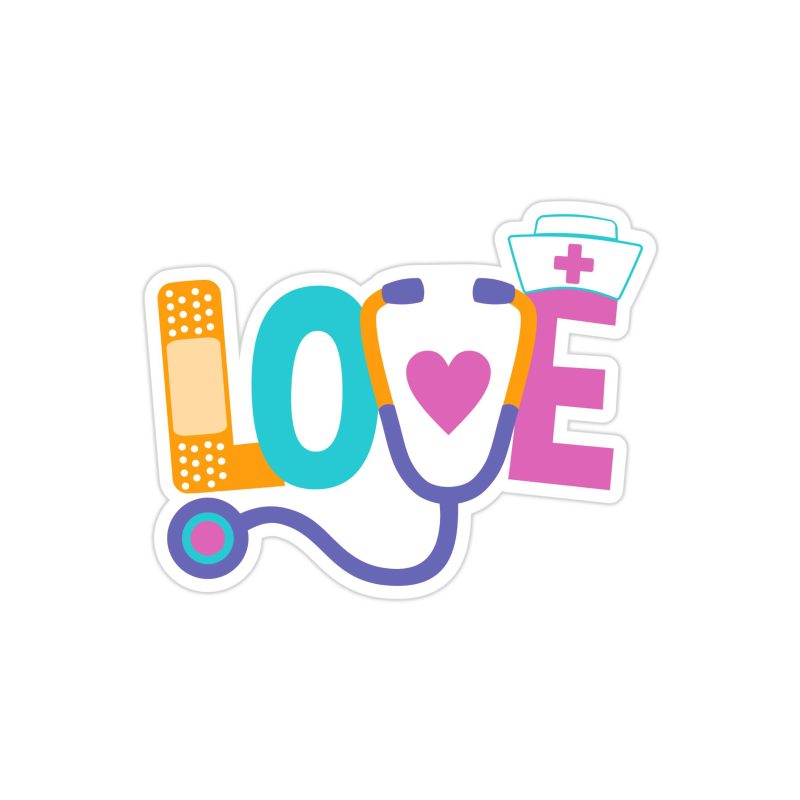 Healthcare Love Full Color Vinyl Decal - Custom Size