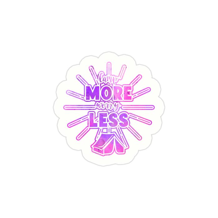 Camp More Worry Less Full Color Vinyl Decal - Custom Size
