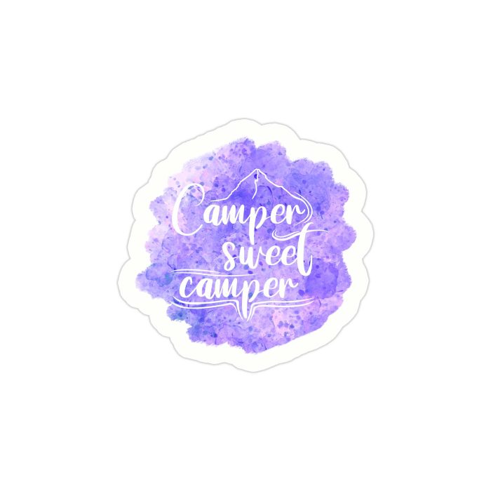 Camper Sweet Camper Full Color Vinyl Decal - Custom Size