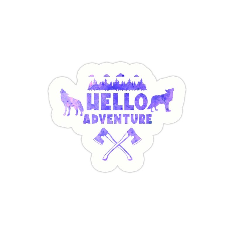 Hello Adventure Full Color Vinyl Decal - Custom Size