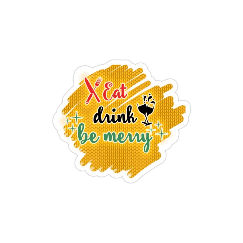 Be Merry Full Color Vinyl Sticker - Custom Size