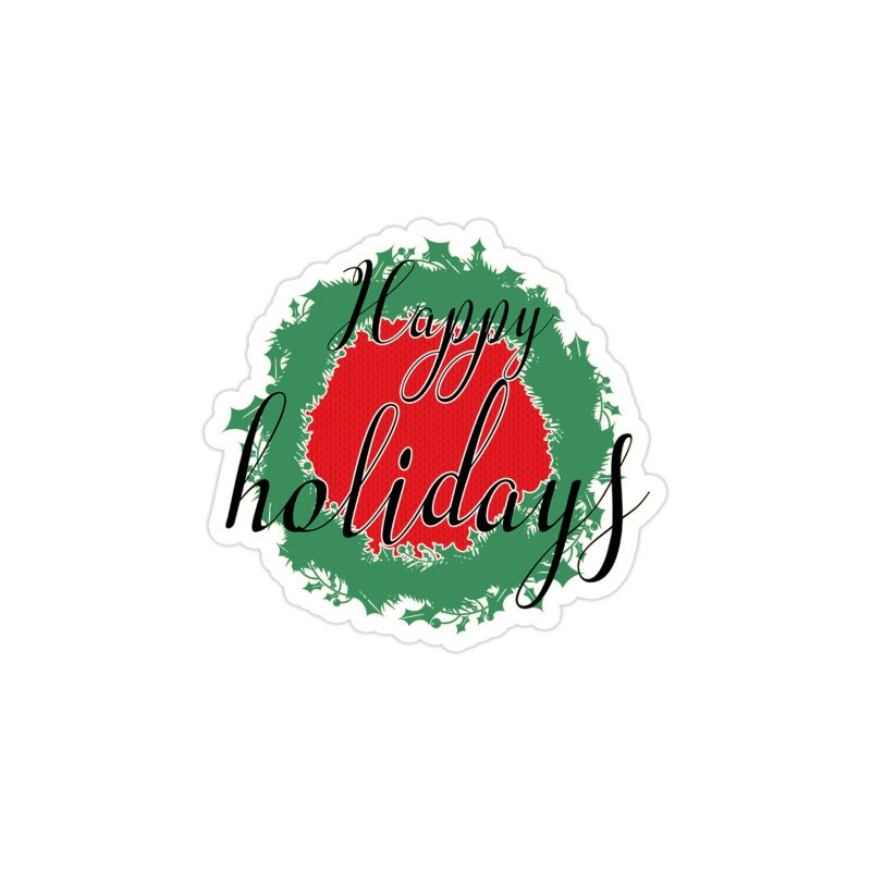 Happy Holidays Full Color Vinyl Sticker - Custom Size