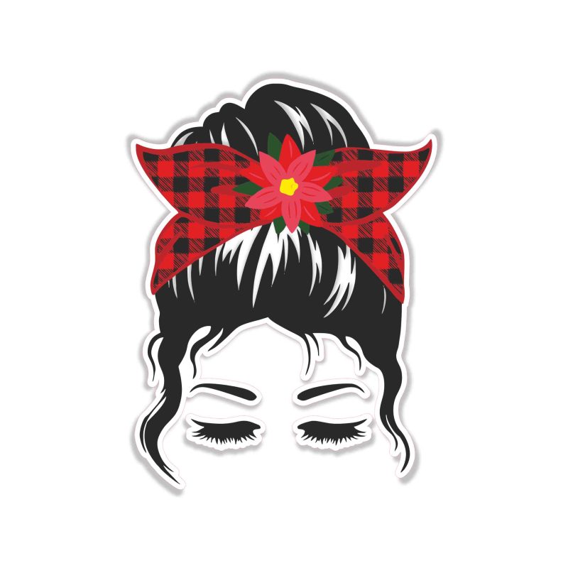 Messy Bun - Full Color Vinyl Decal - Custom Size