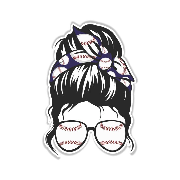 Messy Bun - Full Color Vinyl Decal - Custom Size