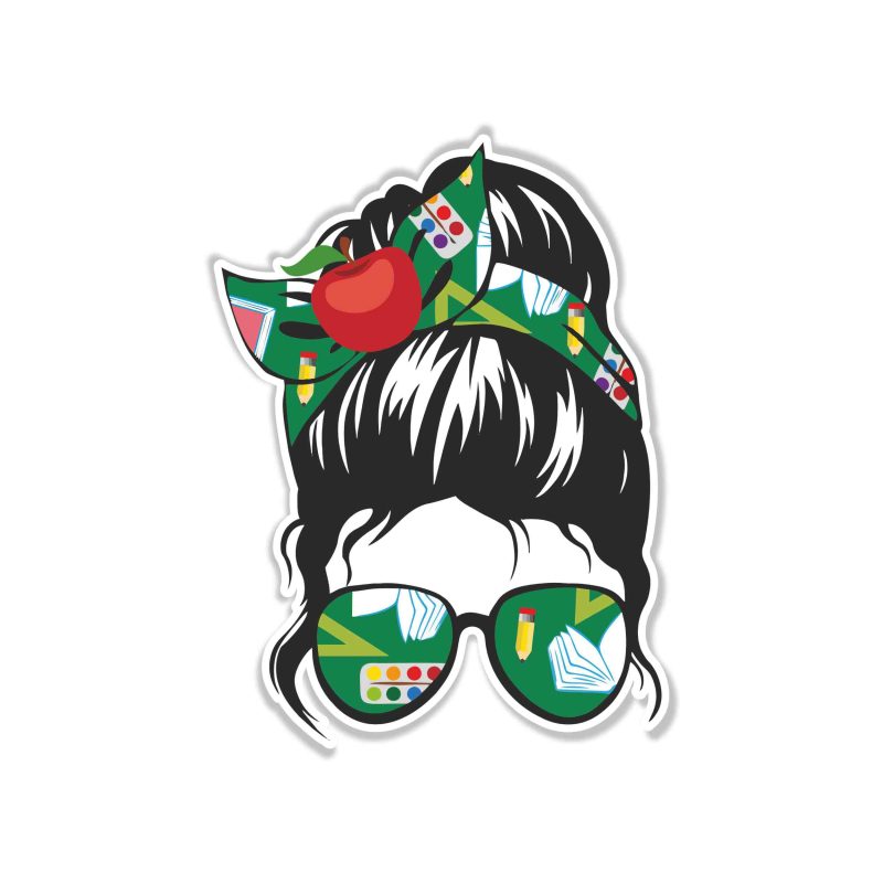 Messy Bun - Full Color Vinyl Decal - Custom Size