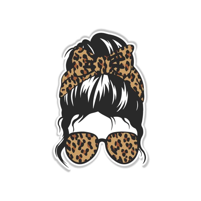 Messy Bun - Full Color Vinyl Decal - Custom Size