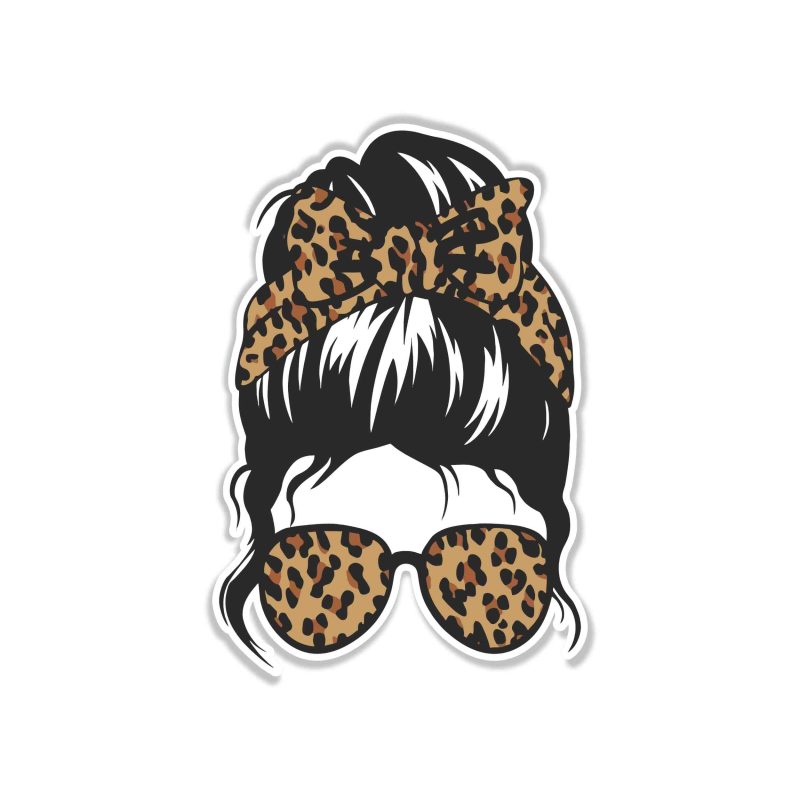 Messy Bun - Full Color Vinyl Decal - Custom Size