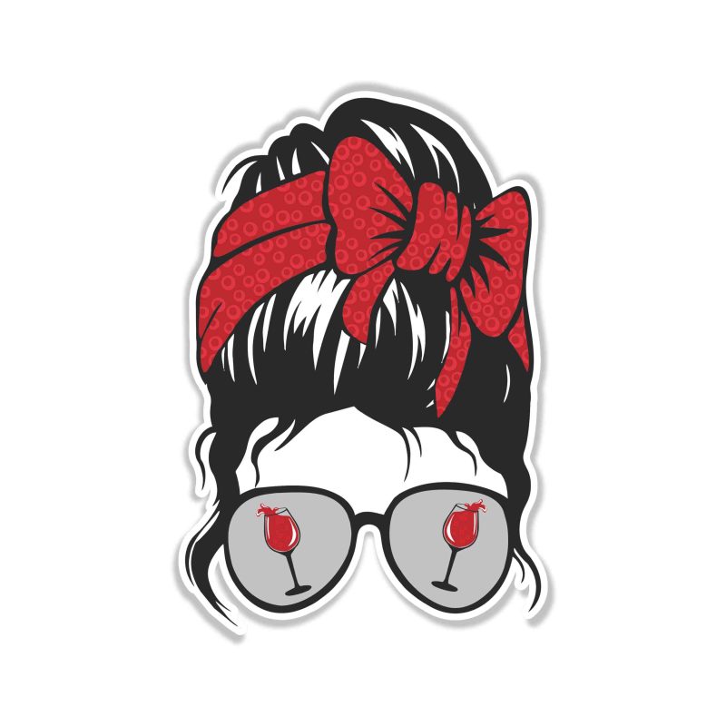 Messy Bun - Full Color Vinyl Decal - Custom Size