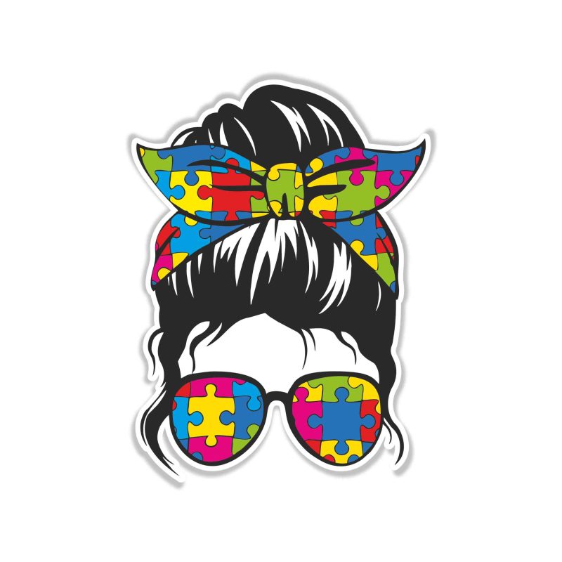 Messy Bun - Full Color Vinyl Decal - Custom Size