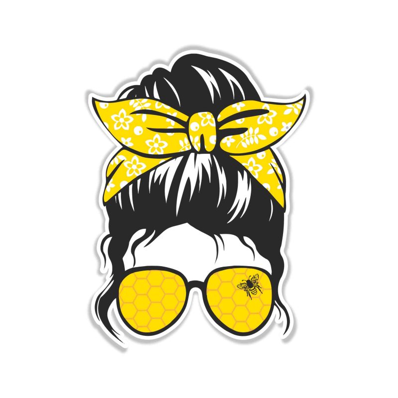 Messy Bun - Full Color Vinyl Decal - Custom Size