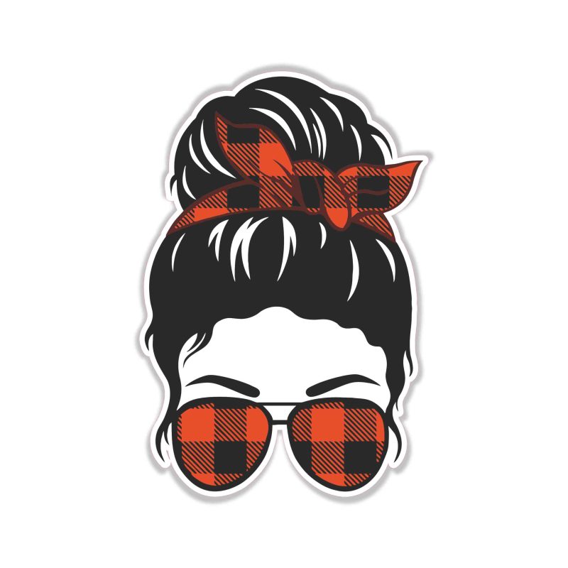 Messy Bun - Full Color Vinyl Decal - Custom Size