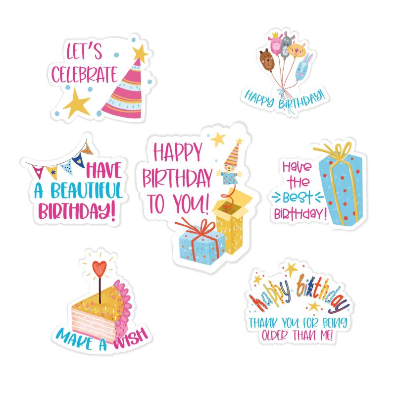 Birthday Sticker Pack available- Custom Size