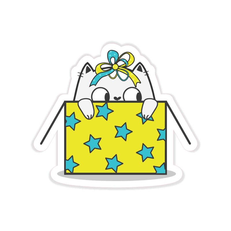 Fat Cat Birthday - Full Color Vinyl Decal - Custom Size